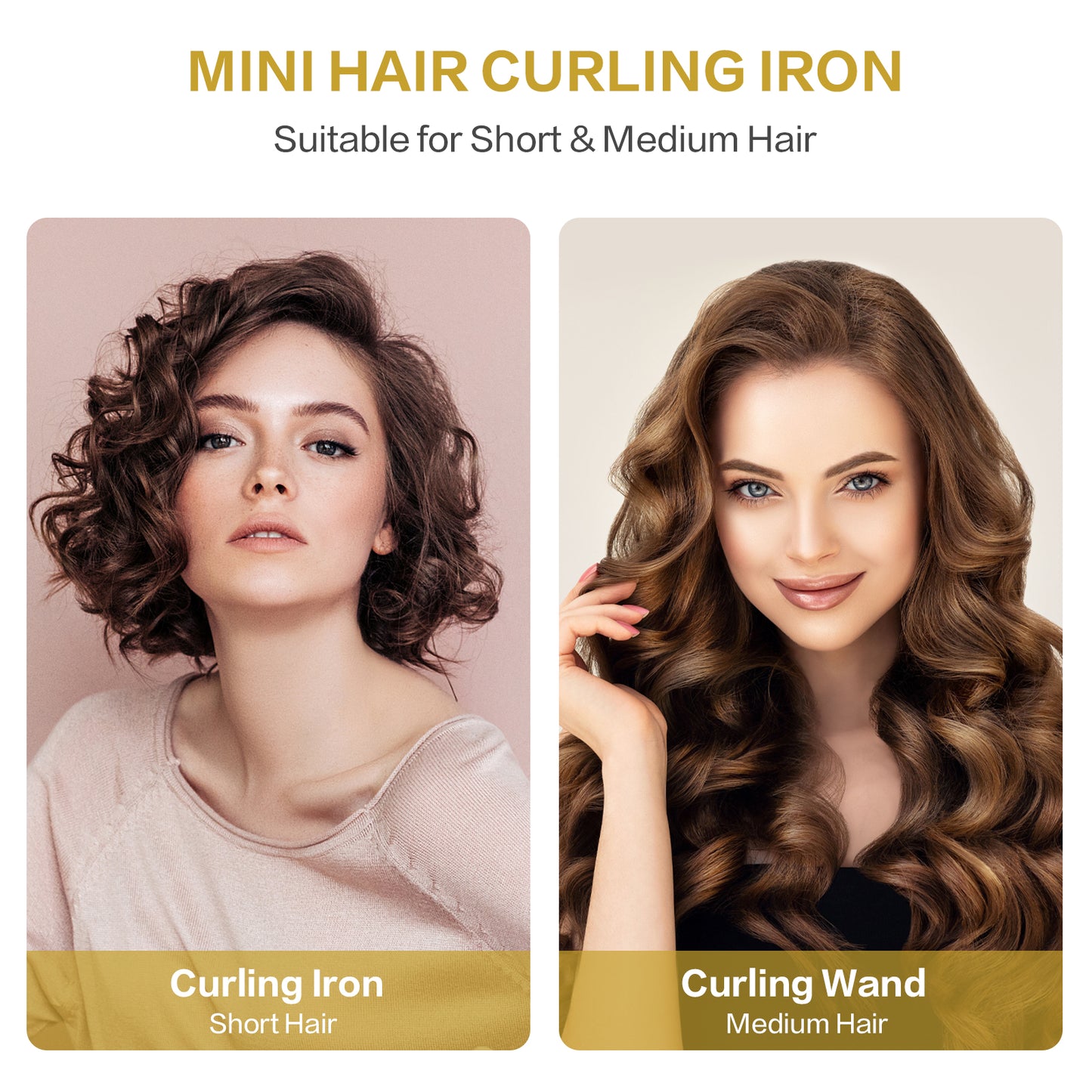1 Inch Curling Iron Mini Travel Curling Iron Mini with 3 Temperatures
