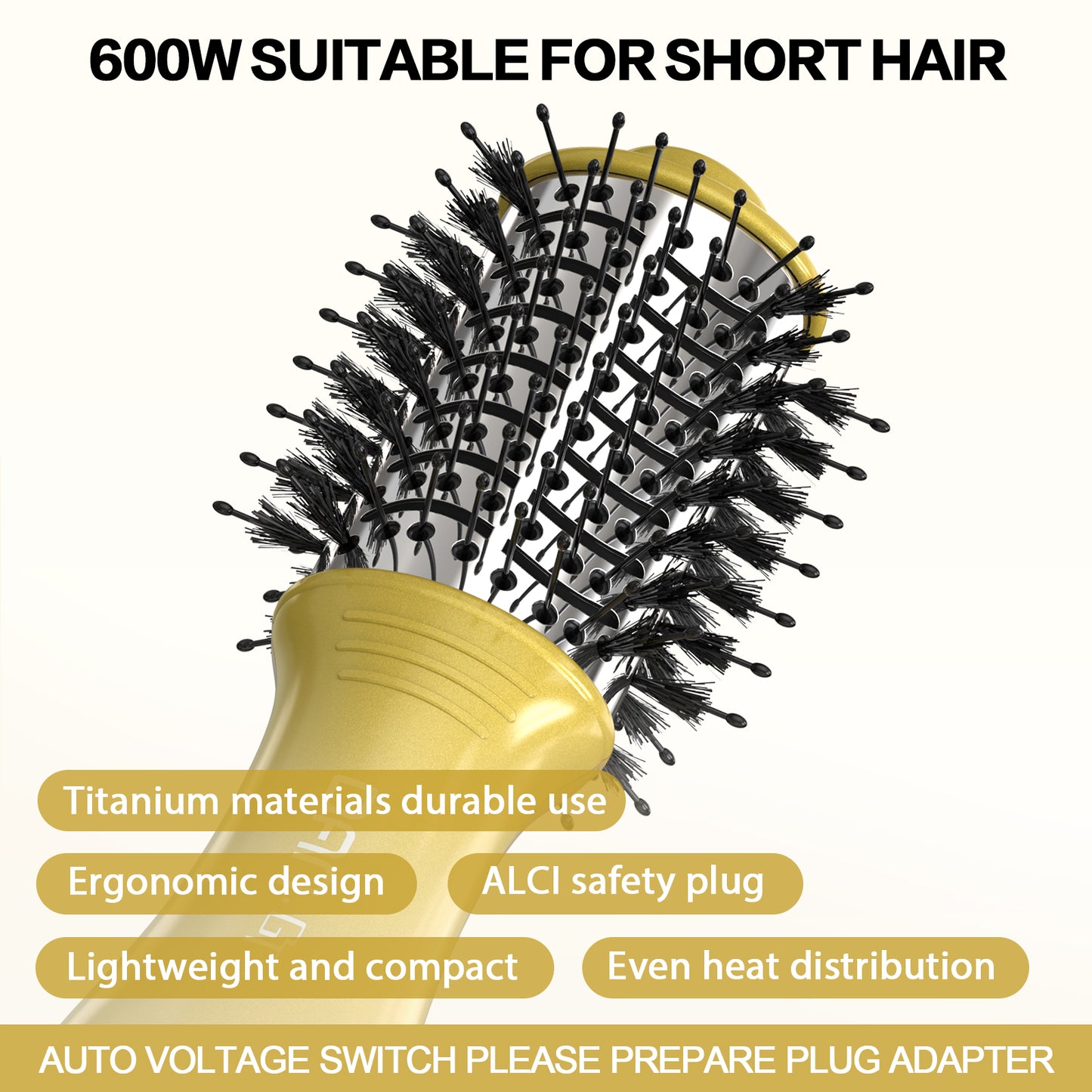 Hair Dryer Brush & Mini Curling Wand Set - 1 Inch Travel Set with 3 Temperature Settings