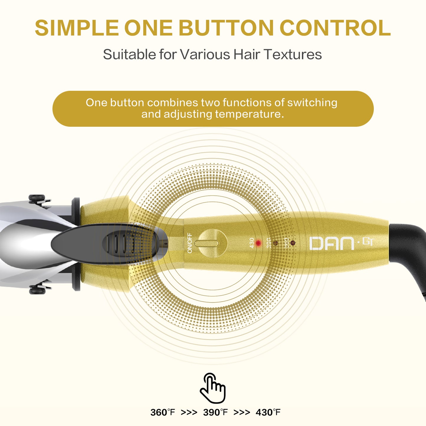 1 Inch Curling Iron Mini Travel Curling Iron Mini with 3 Temperatures