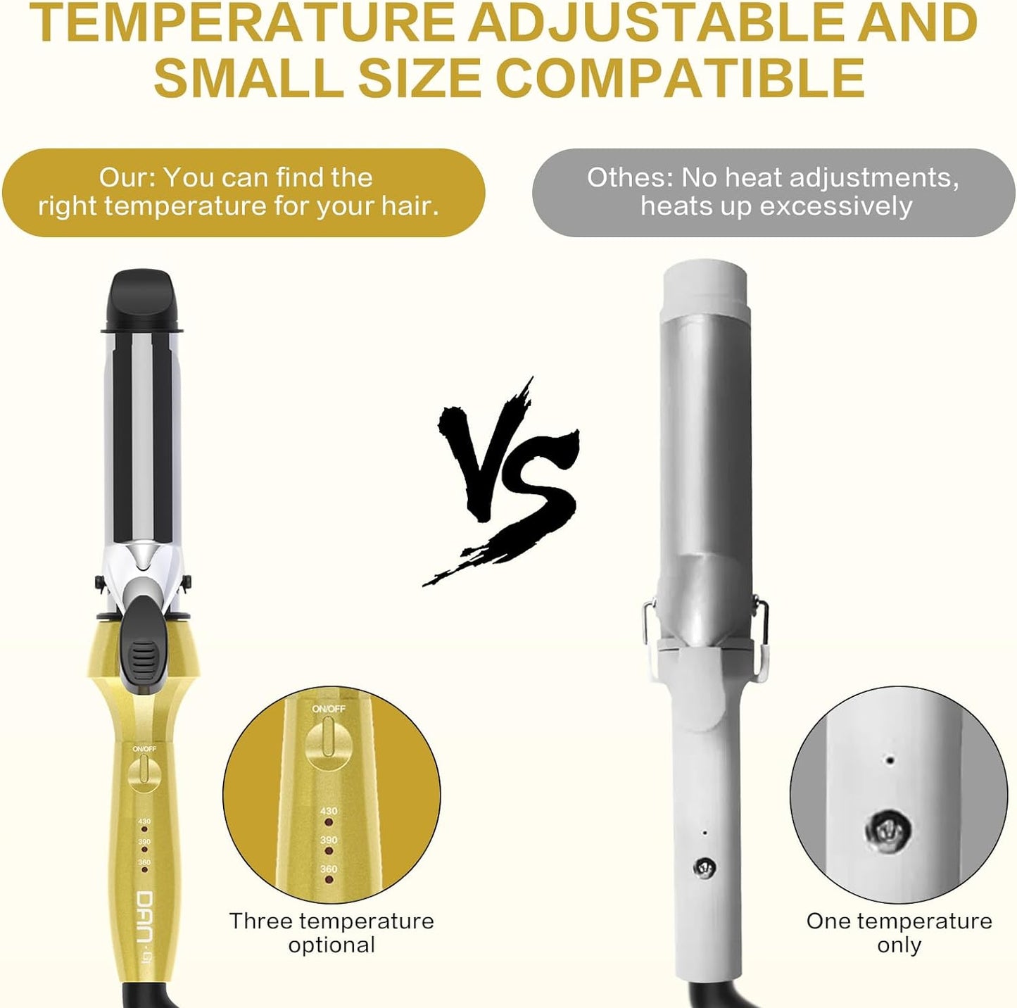 DAN Mini 1 1/4 Inch Curling Iron for Short Hair