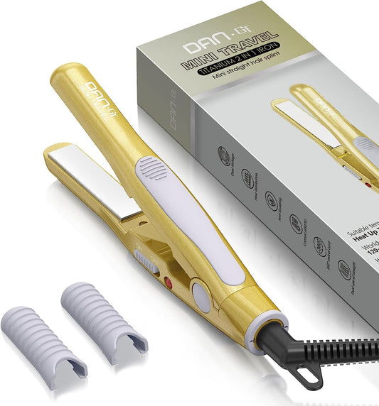 DAN Travel Mini 2 in 1 Flat Iron for Women Men