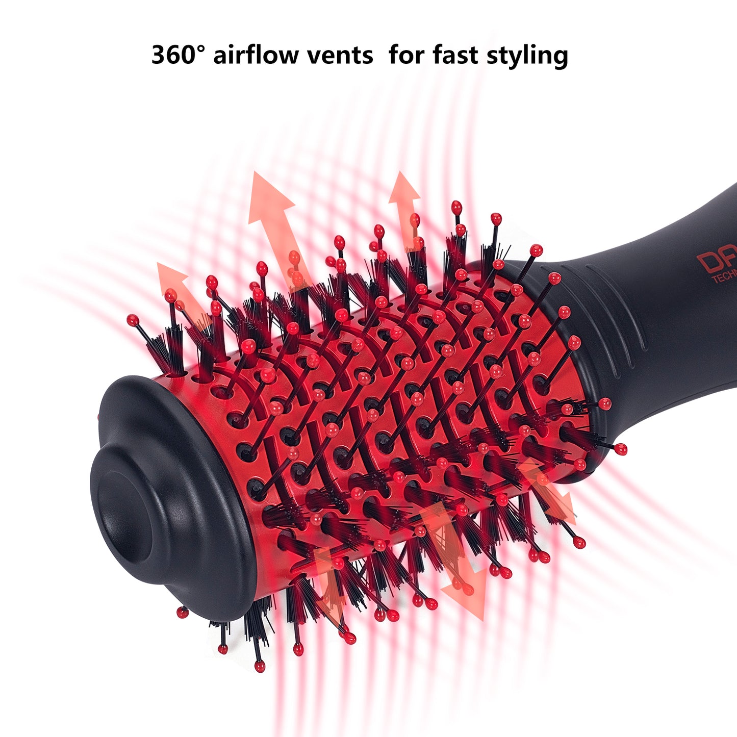 4 in 1 one Step hot air Brush Blow Dryer & Styler,2 inch Lightweight Hair Dryer Brush red