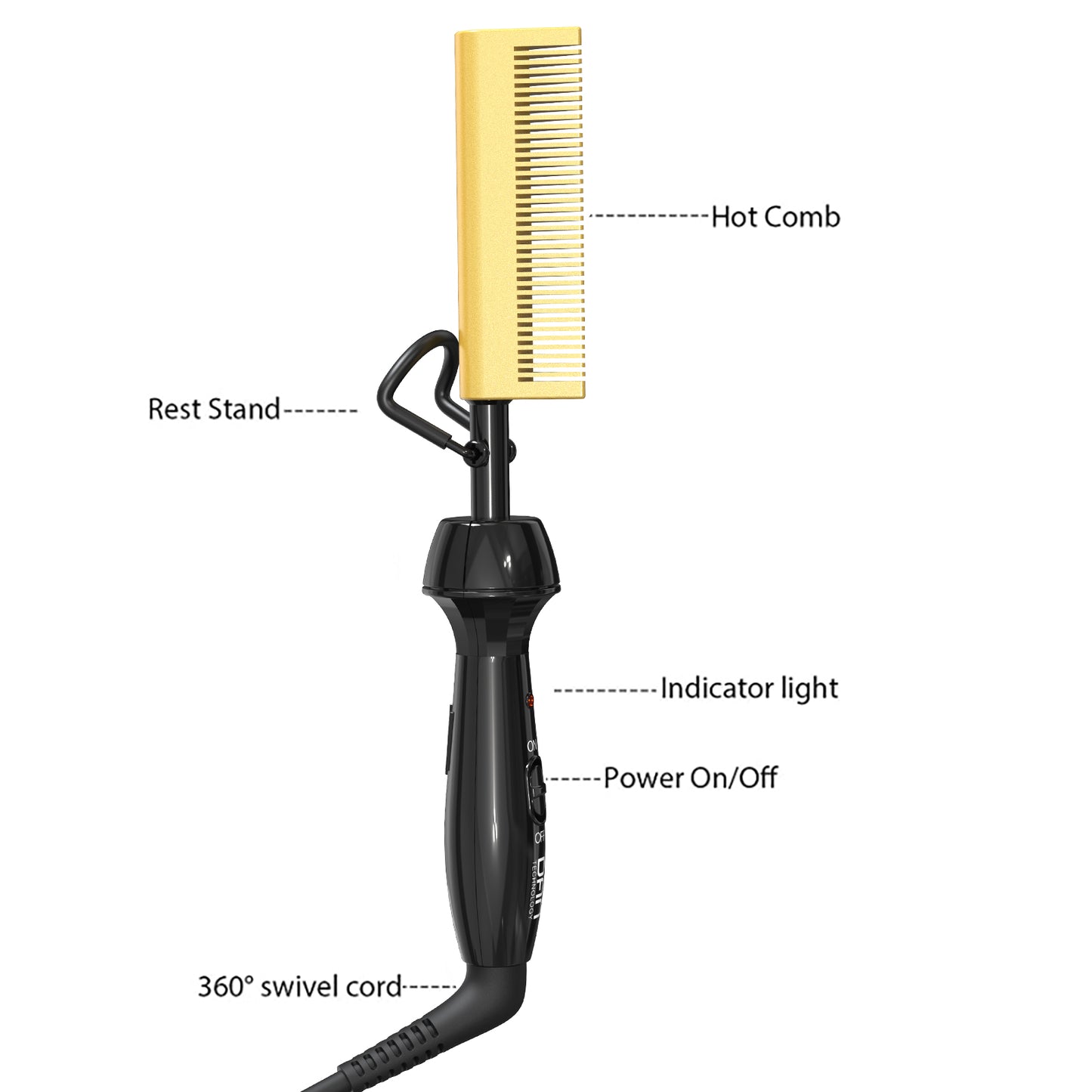 Professional Mini Electric Pressing Combs for Natural Black Hair for Travel & Home