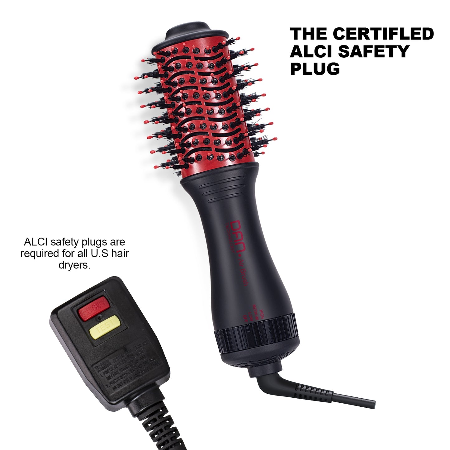 4 in 1 one Step hot air Brush Blow Dryer & Styler,2 inch Lightweight Hair Dryer Brush red