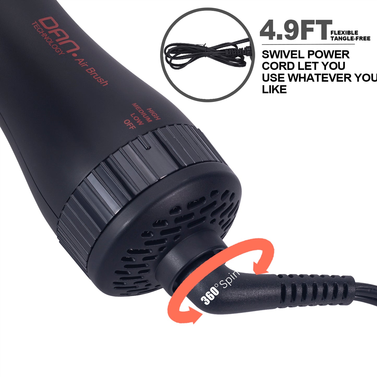 4 in 1 one Step hot air Brush Blow Dryer & Styler,2 inch Lightweight Hair Dryer Brush red