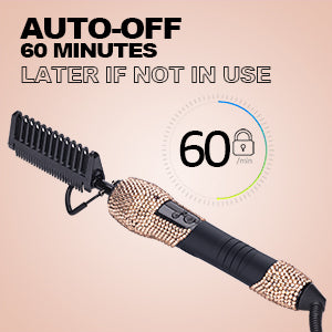 180℉-500℉ bling bling diamond electric Hot Comb Champaign Gold