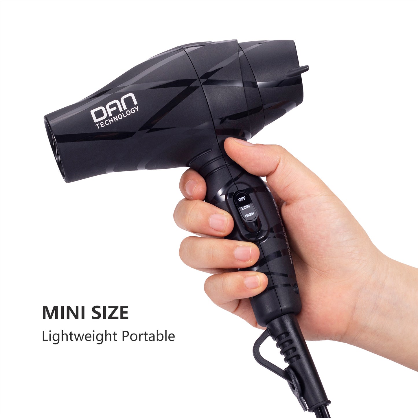 Portable Mini Blow Dryer with Concentrator&Diffuser, Fast Drying Quiet for Women and Kids