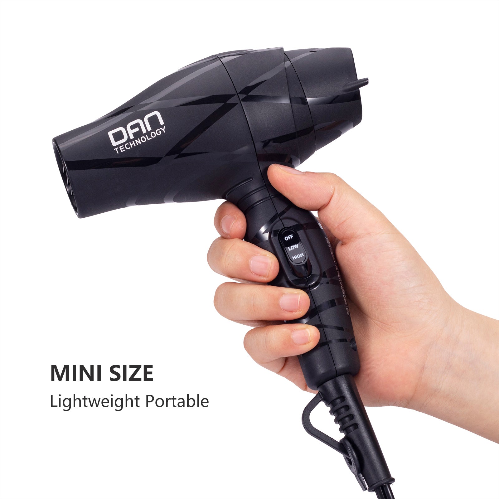 Portable Mini Blow Dryer with Concentrator&Diffuser, Fast Drying Quiet for Women and Kids