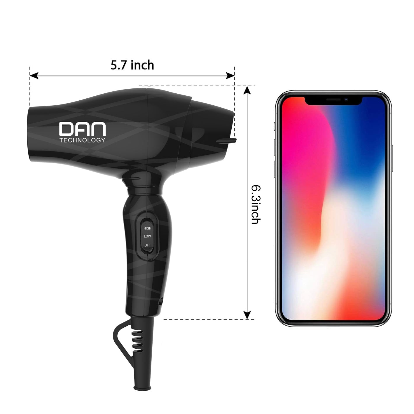 Portable Mini Blow Dryer with Concentrator&Diffuser, Fast Drying Quiet for Women and Kids