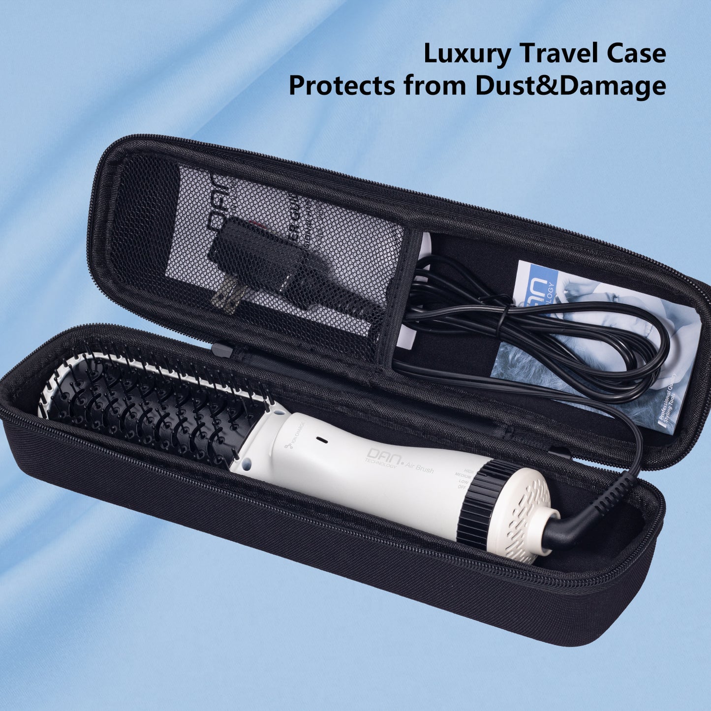 3 in 1 Ionic Hair Dryer Brush,2 inch Lightweight Hot Air Brush white