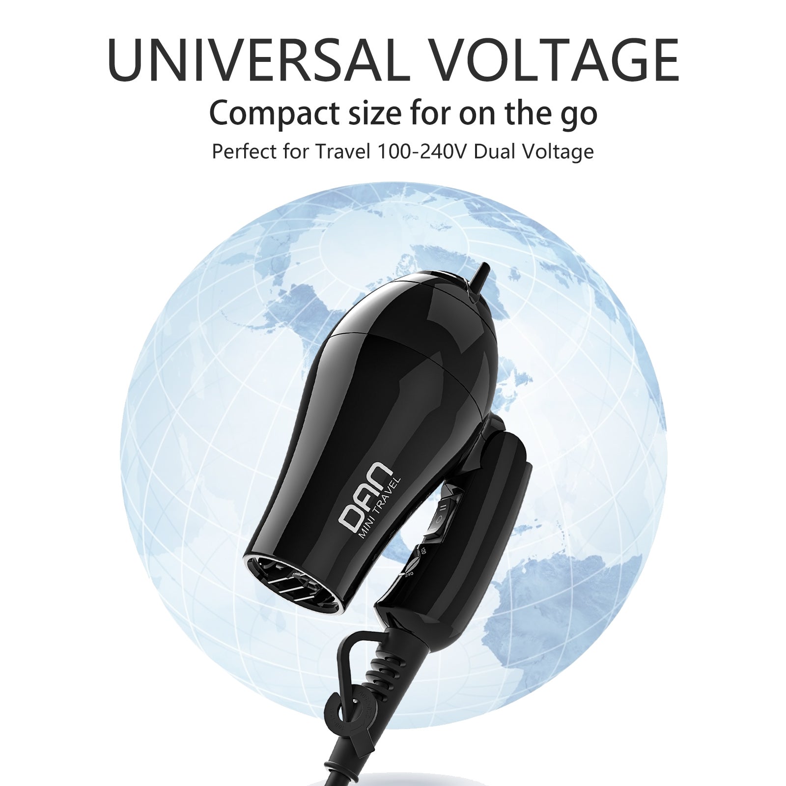 1200w Travel Hair Dryer,Folding Handle Lightweight,Fast Drying for Women