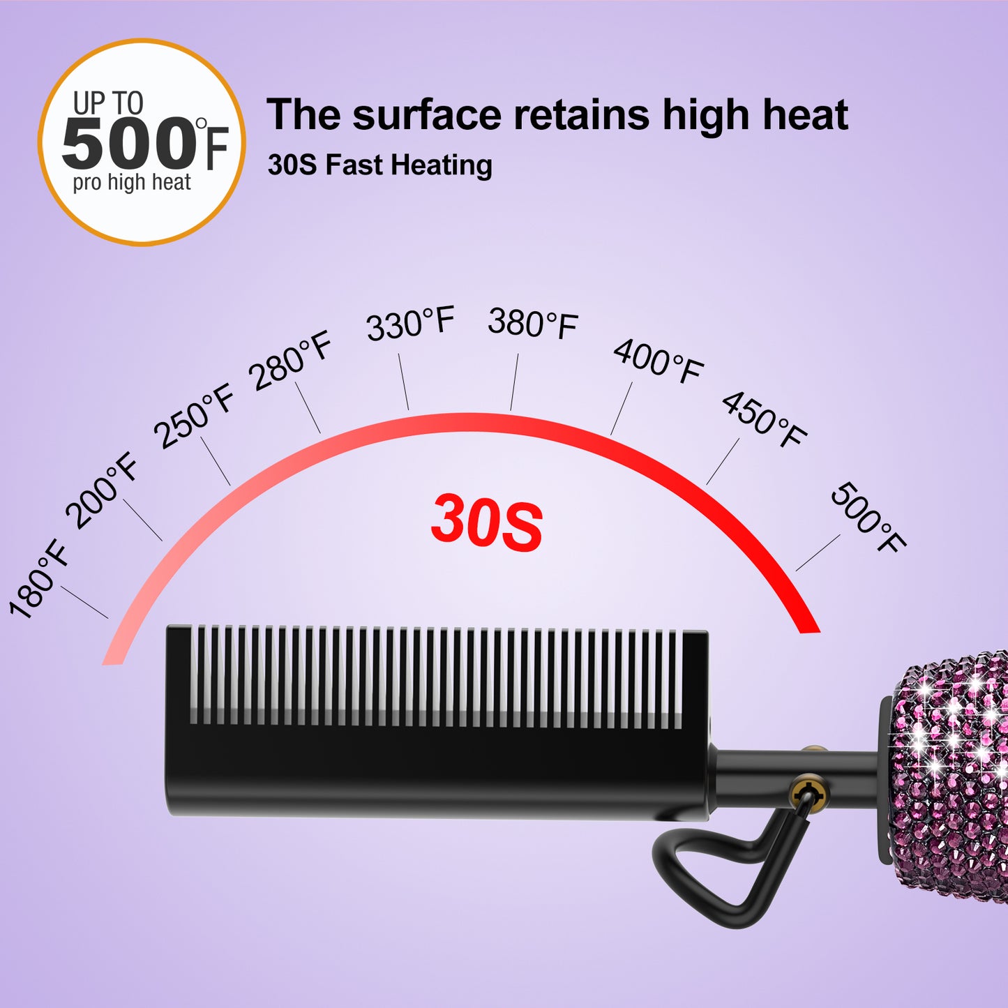 180℉-500℉ bling bling diamond electric Hot Comb