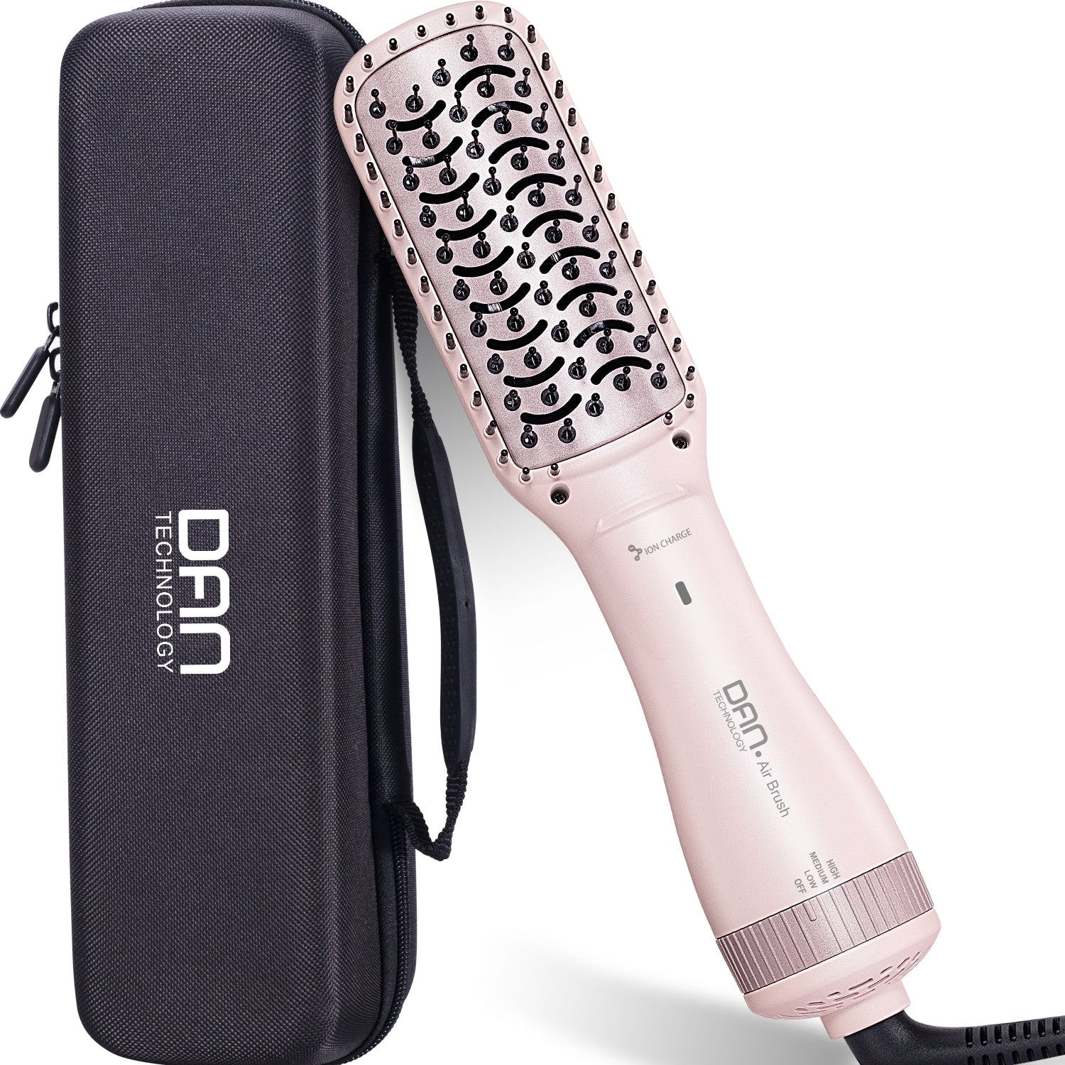 3 in 1 Ionic Hair Dryer Brush 2 inch Lightweight Hot Air Brush pink DAN TECHNOLOGY US