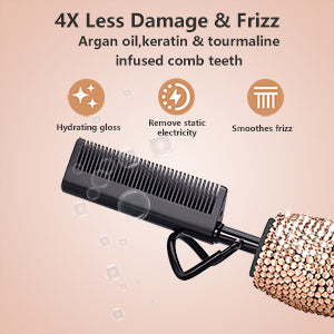 180℉-500℉ bling bling diamond electric Hot Comb Champaign Gold
