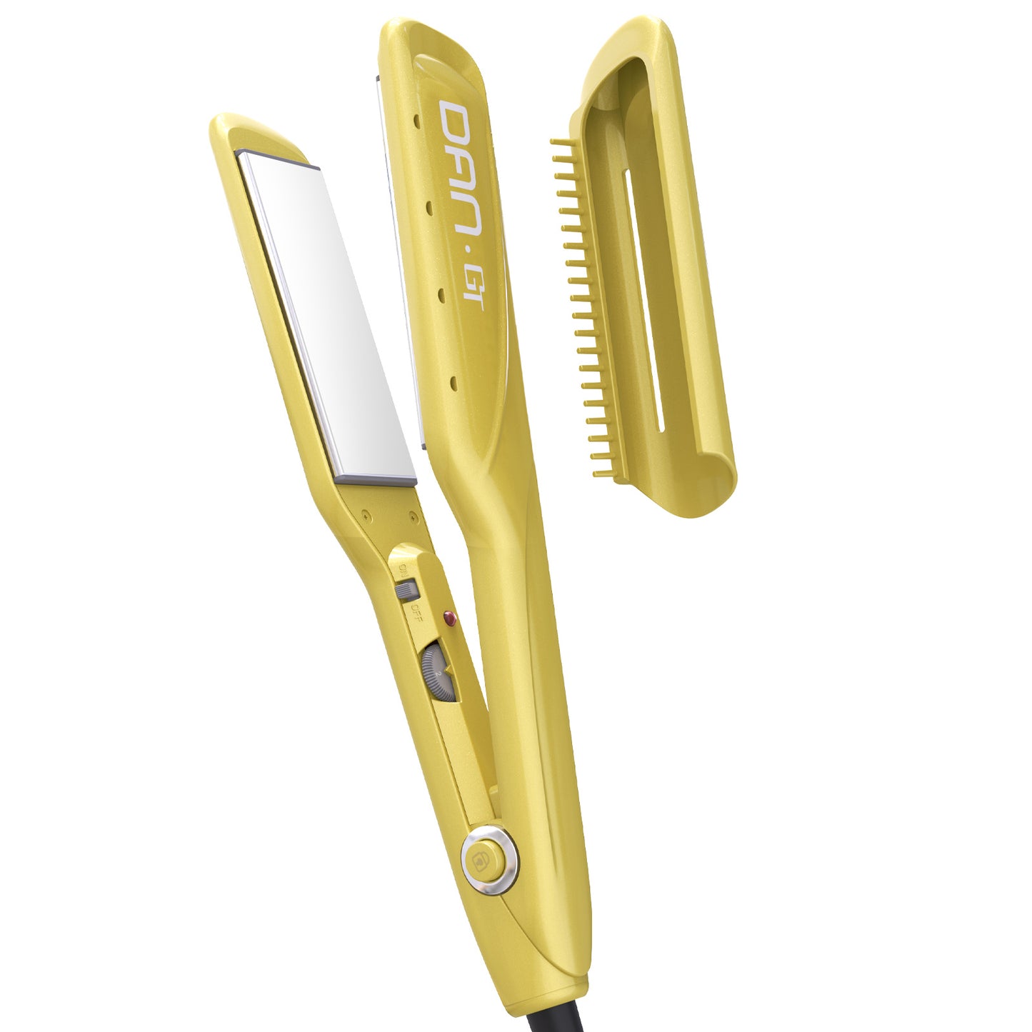 Flat Iron Hair Straightener with Detachable Comb, 1.5 Inch Titanium Wide Flat Iron