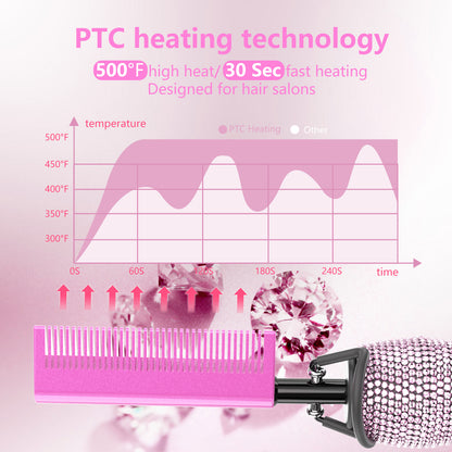 180℉-500℉ bling bling diamond electric Hot Comb