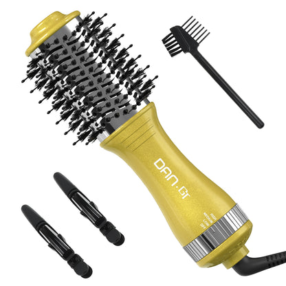 Blow Dryer Brush 10-Inch Dual Voltage Hair Dryer Brush Compact, Portable and Travel-Friendly Hot Air Brush