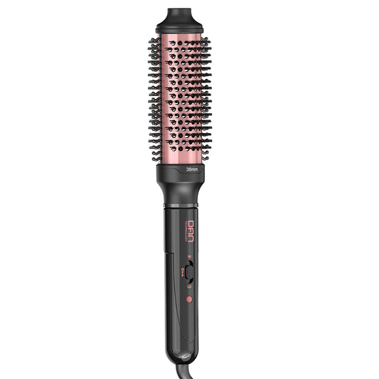 DAN 1.5 inch Thermal Brush,Non-Blowing Heated Brush,Dual Voltage Curling Brush,Dual PTC Fast Style Curling Brush,Makes Hair Shinier & Smoother,Black