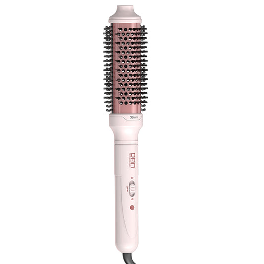 DAN 1.5 inch Thermal Brush,Non-Blowing Heated Brush,Dual Voltage Curling Brush,Dual PTC Fast Style Curling Brush,Makes Hair Shinier & Smoother,Pink