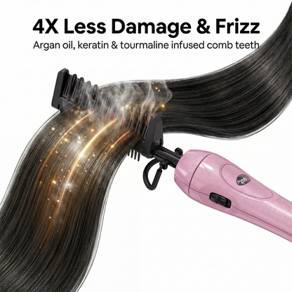500 Degree hot comb for Natural Black Hair,  Ceramic Heat Comb with 60 min Shut Off, Plug in Electric Straightener for Wigs, Temperature Adjustable pressing comb  Pink