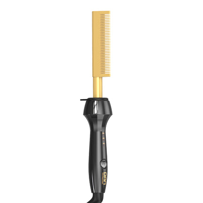 DAN Technology hot combs,500℉ hot comb straightener,electric hot comb,pressing comb for black hair,Temperatures Adjustable,60 Min Auto Shut Off, (gold)