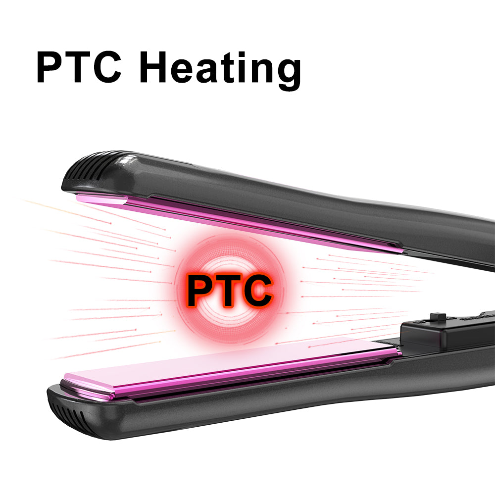 DAN Technology 1 inch Ceramic Flat Iron, 500 degree Hair Straightener for Thick Hair , Fast Heating, Dual Voltage, Black