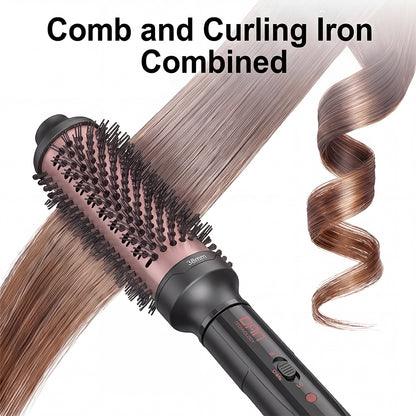 DAN 1.5 inch Thermal Brush,Non-Blowing Heated Brush,Dual Voltage Curling Brush,Dual PTC Fast Style Curling Brush,Makes Hair Shinier & Smoother,Black