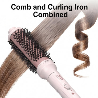DAN 1.5 inch Thermal Brush,Non-Blowing Heated Brush,Dual Voltage Curling Brush,Dual PTC Fast Style Curling Brush,Makes Hair Shinier & Smoother,Pink