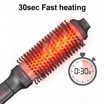 DAN 1.5 inch Thermal Brush,Non-Blowing Heated Brush,Dual Voltage Curling Brush,Dual PTC Fast Style Curling Brush,Makes Hair Shinier & Smoother,Black