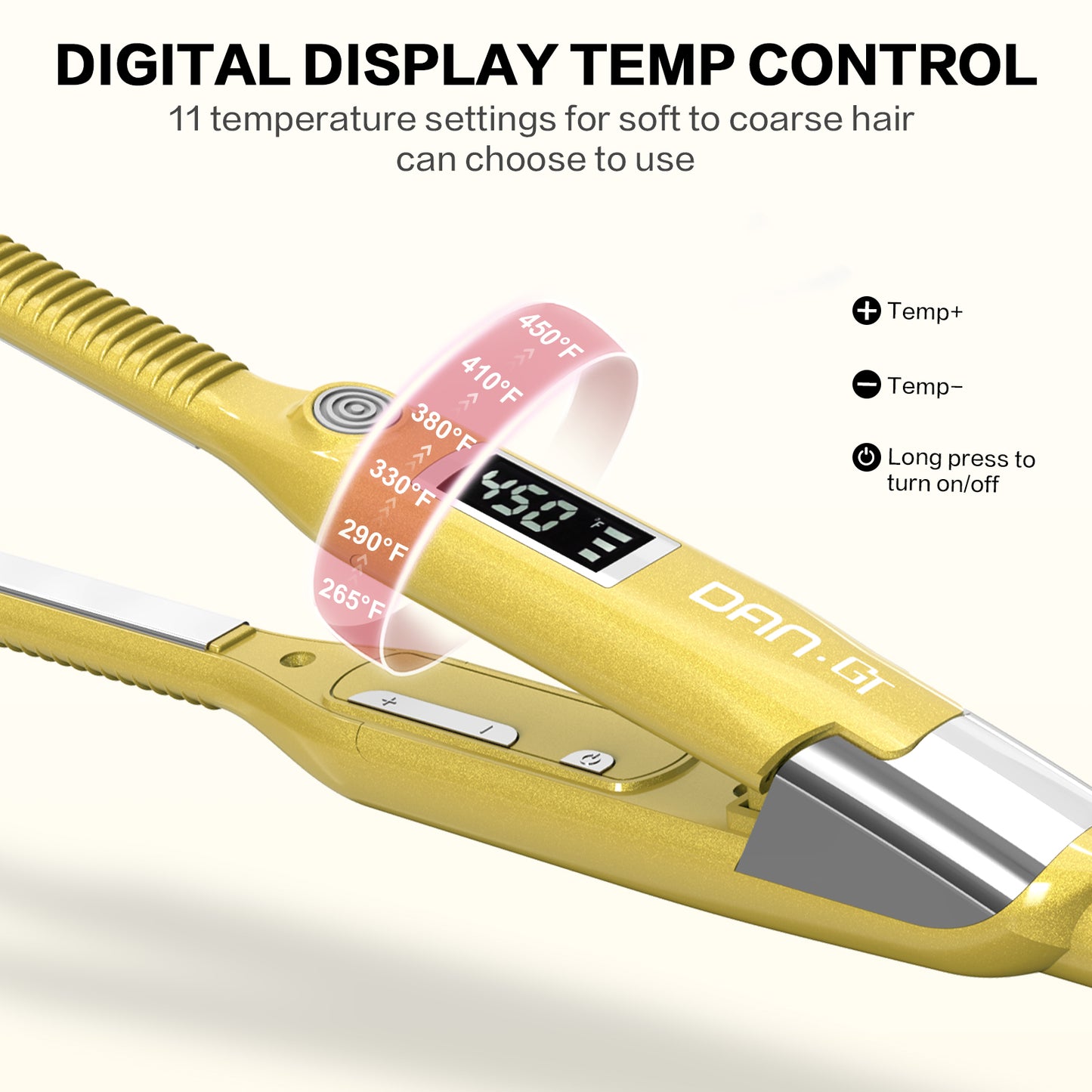 3/8'' Pencil Flat Iron for Edges and Bangs - Small Hair Straightener Titanium Flat Iron for Short Hair