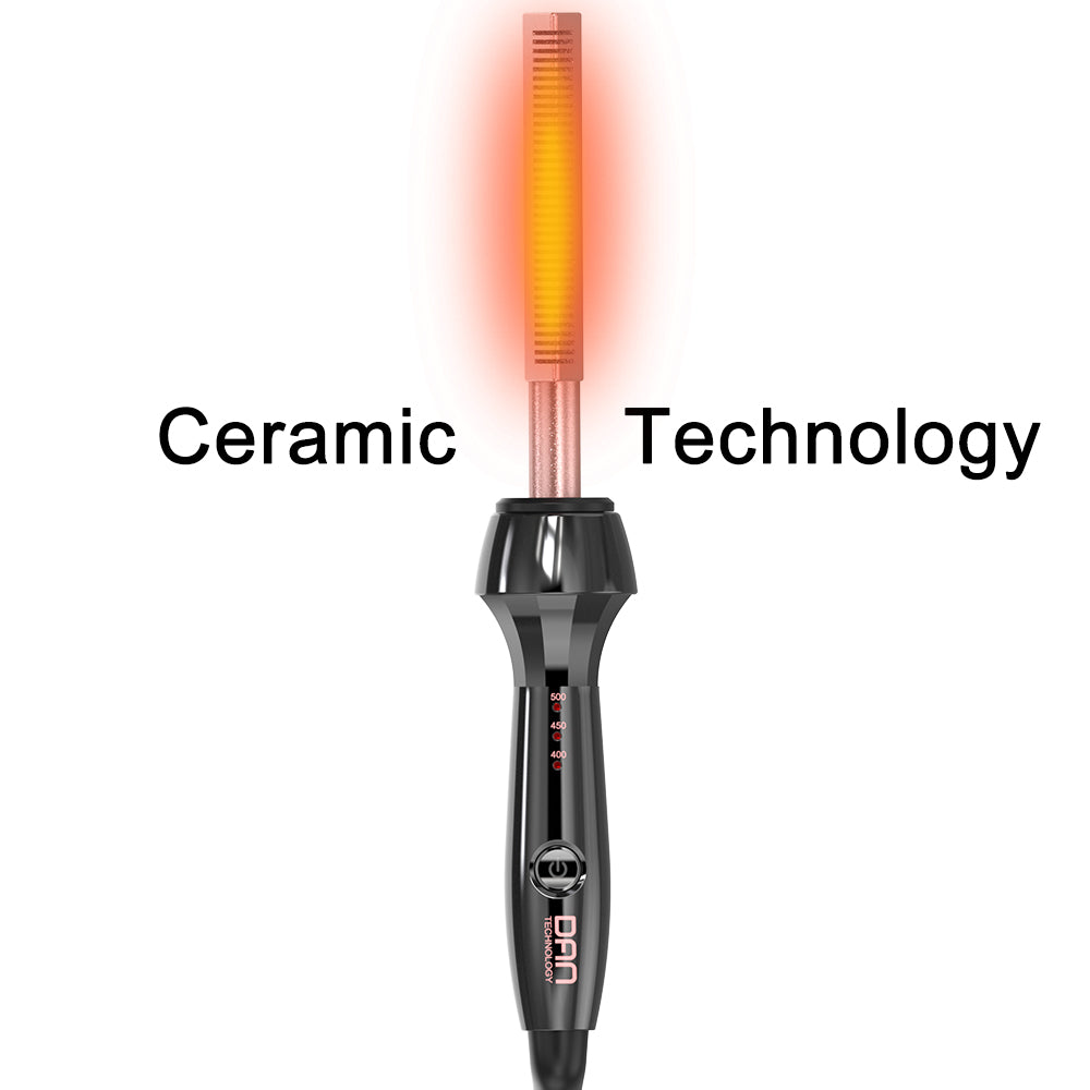 DAN Technology hot Comb Straightener,500℉ Plug in Hot Comb,hot Comb for Wigs,Heat Comb for Black Hair,Dual Voltage Electric hotComb, Temperatures Adjustable,60 Min Auto Shut Off, (Rose Gold)
