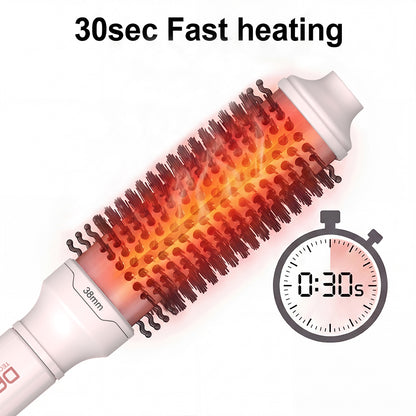 DAN 1.5 inch Thermal Brush,Non-Blowing Heated Brush,Dual Voltage Curling Brush,Dual PTC Fast Style Curling Brush,Makes Hair Shinier & Smoother,Pink