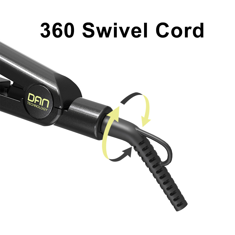 DAN Technology 1 inch Ceramic Flat Iron, 500 degree Hair Straightener for Thick Hair , Fast Heating, Dual Voltage, Gold