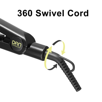 DAN Technology 1 inch Ceramic Flat Iron, 500 degree Hair Straightener for Thick Hair , Fast Heating, Dual Voltage, Gold