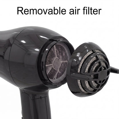 DAN Auto Dual Voltage Hair Dryer,Small hairdryer with Diffuser & Concentrator,Portable Dryer with Multi-Function Plug Adapter,Black