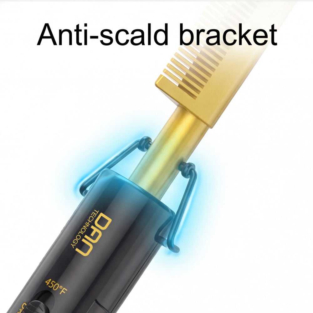 Portable Travel Beard Straightener Anti-Scald & Ceramic Press Comb