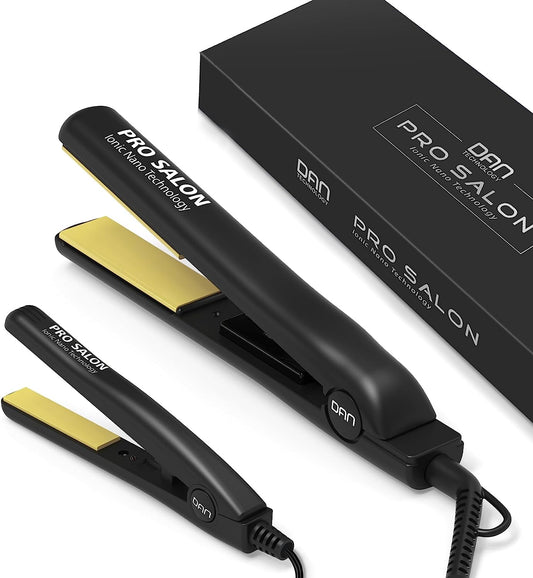 Professional 1 inch Ionic Titanium Flat Iron Set Mini Hair Straightener 250℉-500℉