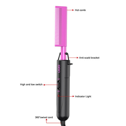 DAN Technology 450°F Fast Heating Hot comb for Lace Front Wigs and Black Women's Hair