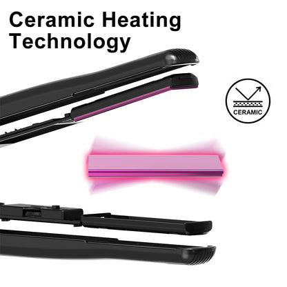 DAN Technology 1 inch Ceramic Flat Iron, 500 degree Hair Straightener for Thick Hair , Fast Heating, Dual Voltage, Black