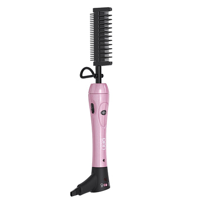500 Degree hot comb for Natural Black Hair,  Ceramic Heat Comb with 60 min Shut Off, Plug in Electric Straightener for Wigs, Temperature Adjustable pressing comb  Pink