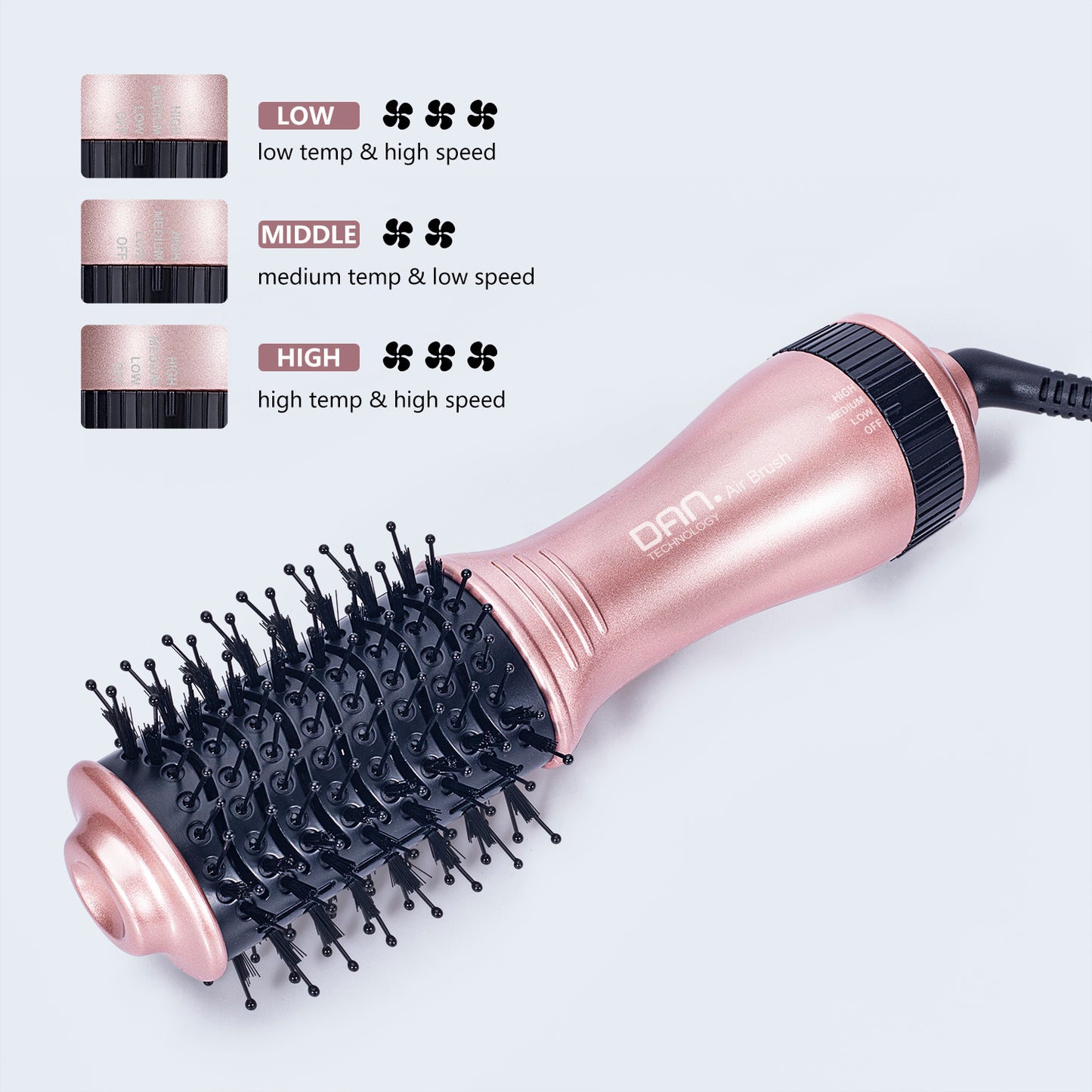 4 in 1 one Step hot air Brush Blow Dryer & Styler,2 inch Lightweight Hair Dryer Brush black