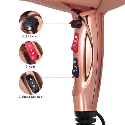 1875W Professional blow dryer,Rose hair dryer