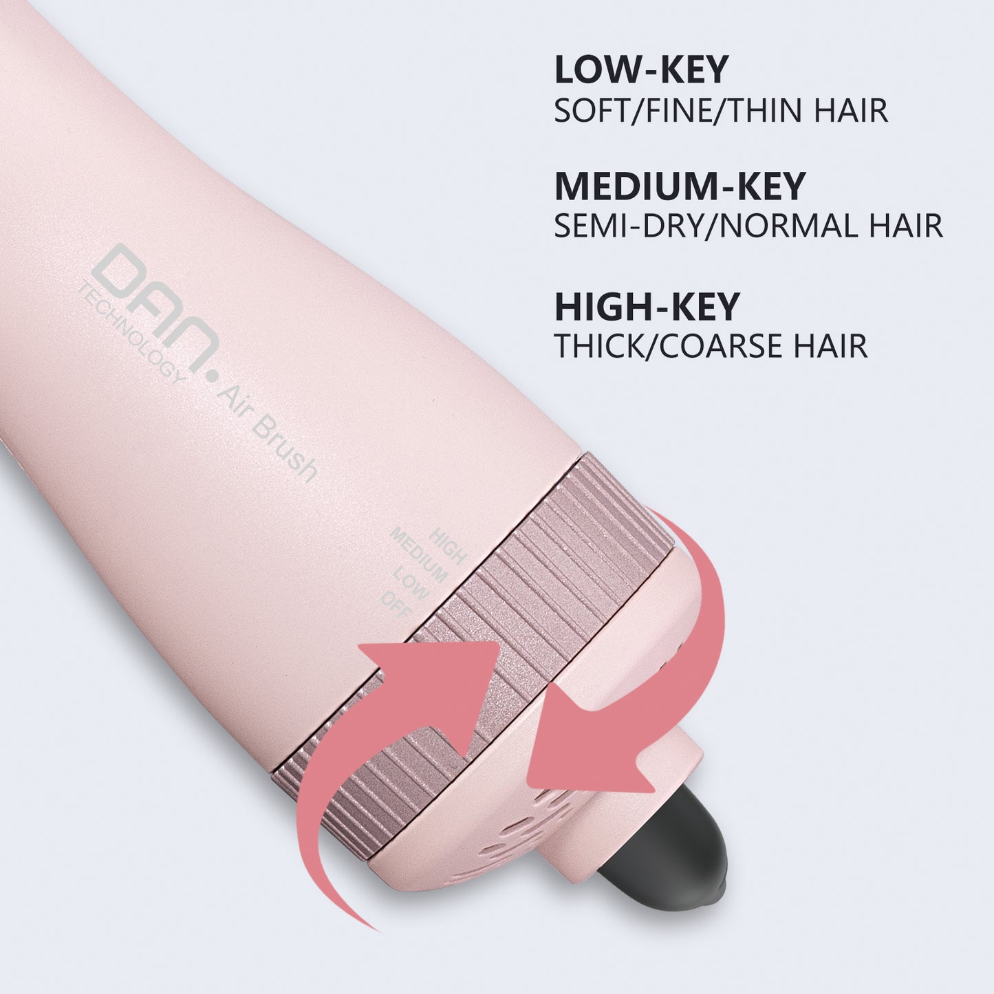 3 in 1 Ionic Hair Dryer Brush,2 inch Lightweight Hot Air Brush pink