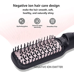 3 in 1 Ionic Hair Dryer Brush,2 inch Lightweight Hot Air Brush black