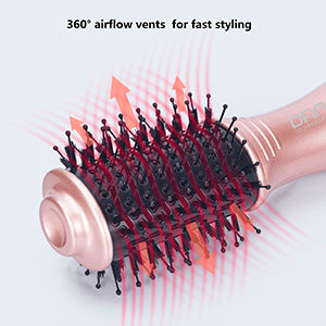 4 in 1 one Step hot air Brush Blow Dryer & Styler,2 inch Lightweight Hair Dryer Brush black