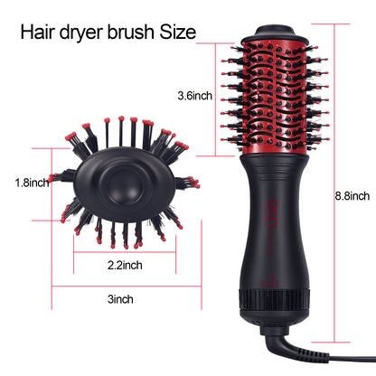 4 in 1 one Step hot air Brush Blow Dryer & Styler,2 inch Lightweight Hair Dryer Brush Red