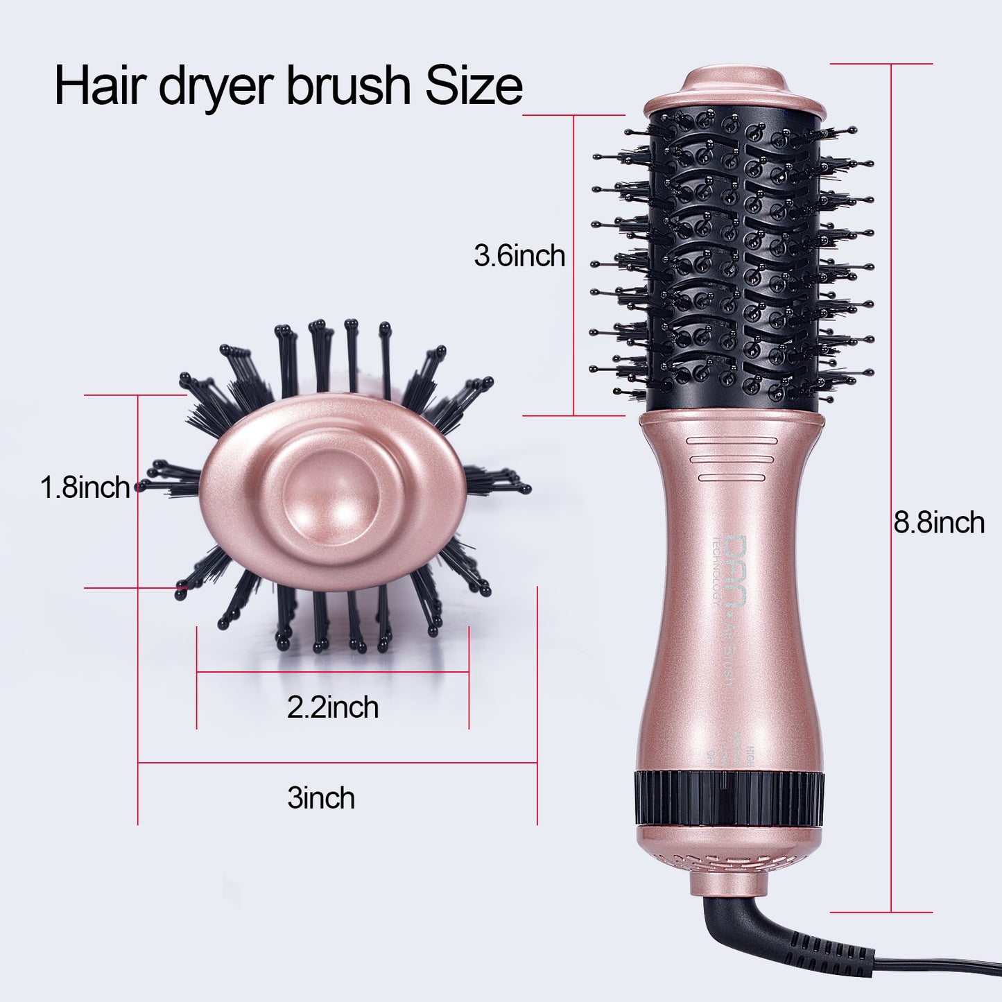 4 in 1 one Step hot air Brush Blow Dryer & Styler,2 inch Lightweight Hair Dryer Brush black