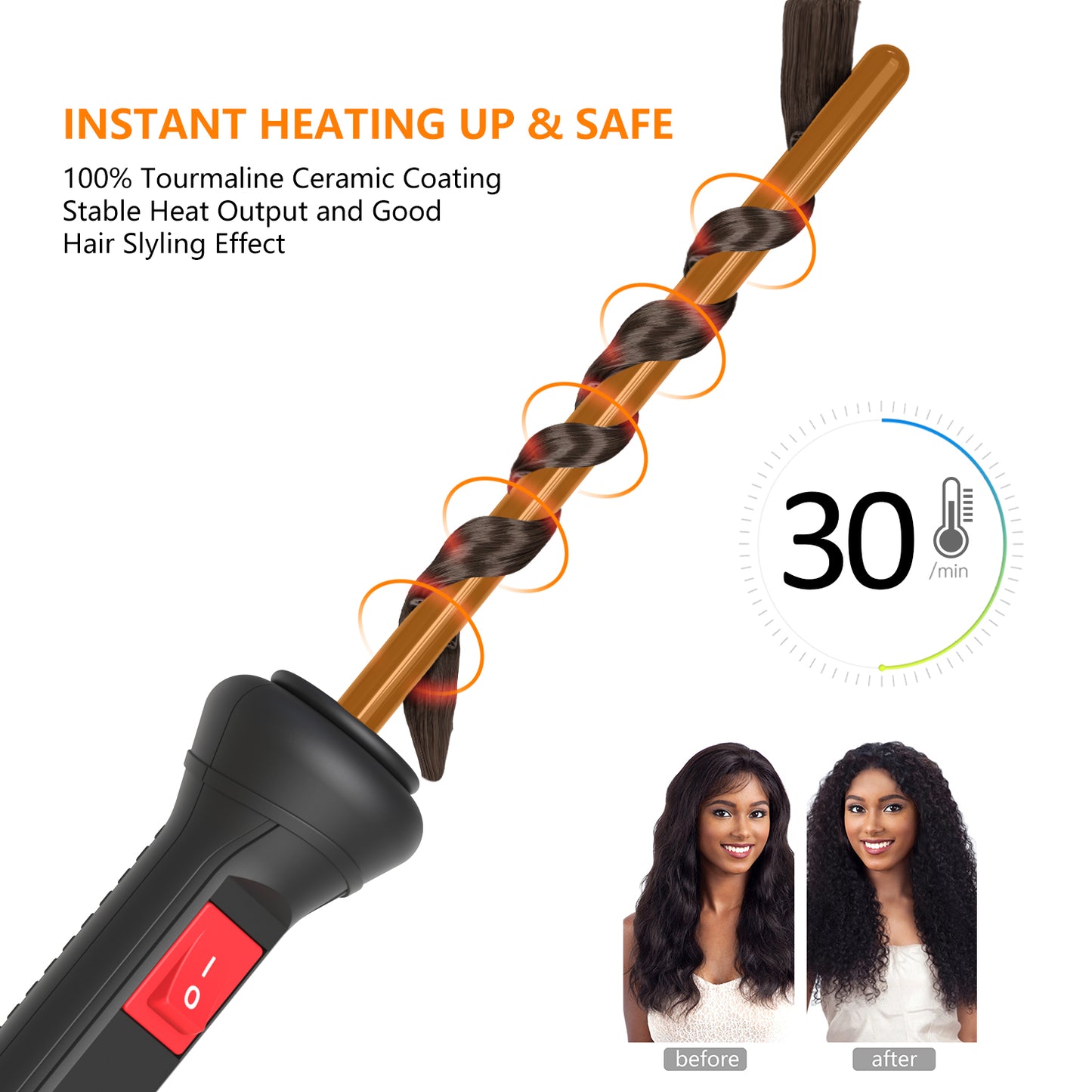 Curling Wand Iron fine Size