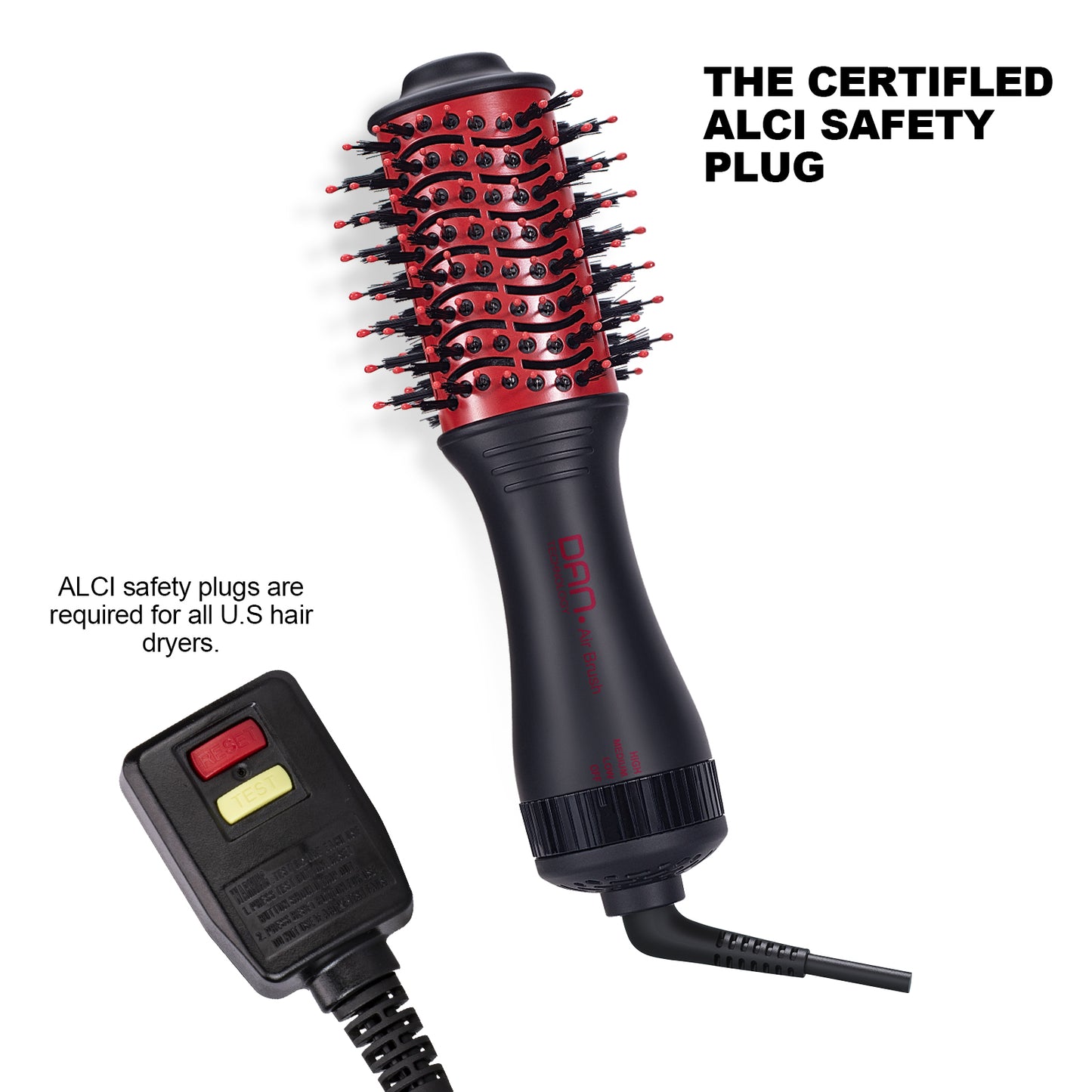 4 in 1 one Step hot air Brush Blow Dryer & Styler,2 inch Lightweight Hair Dryer Brush Red