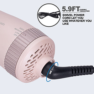 3 in 1 Ionic Hair Dryer Brush,2 inch Lightweight Hot Air Brush pink